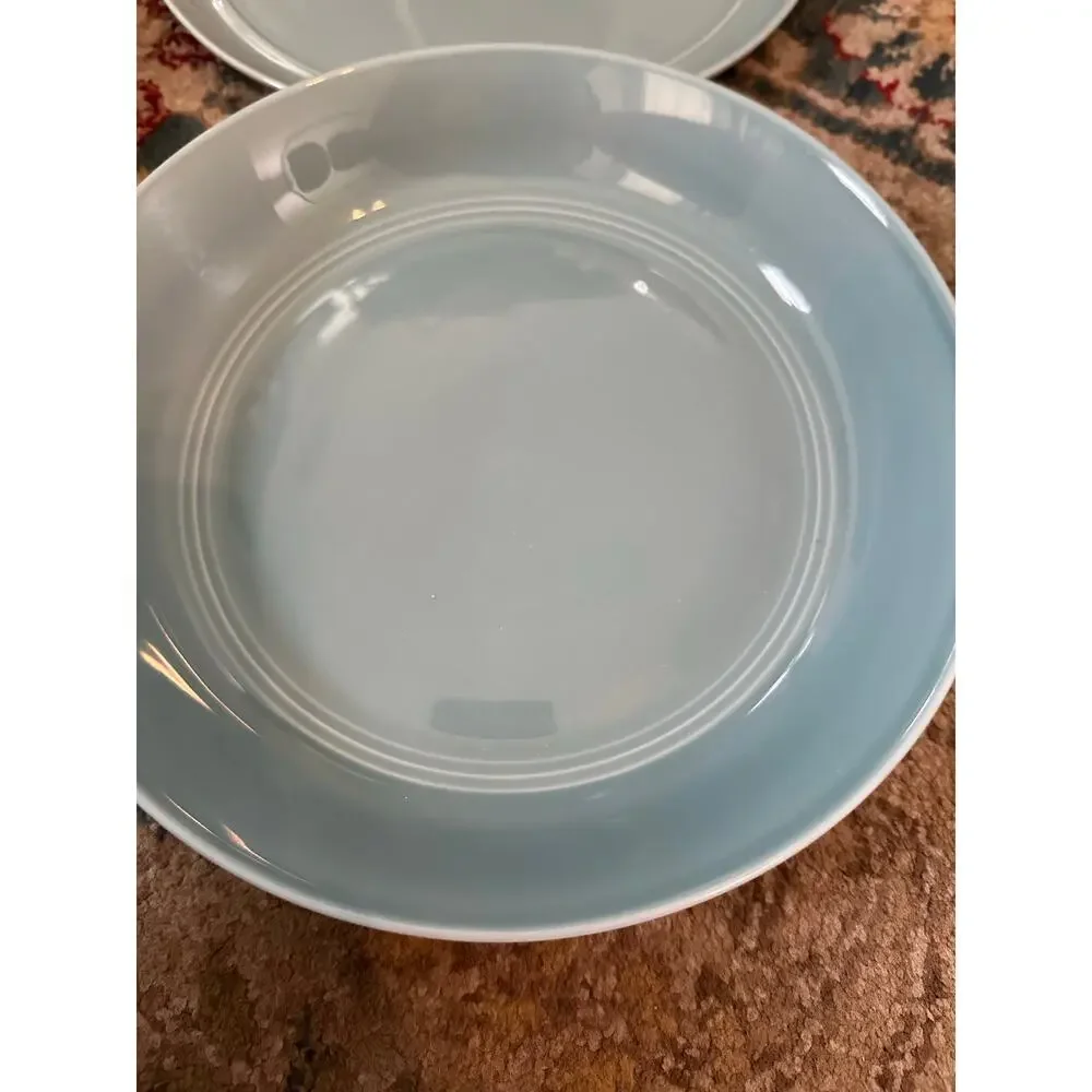 Crate & Barrel Aaron Probyn Stonewear Dinner Plate Hue Blue Set Of 4